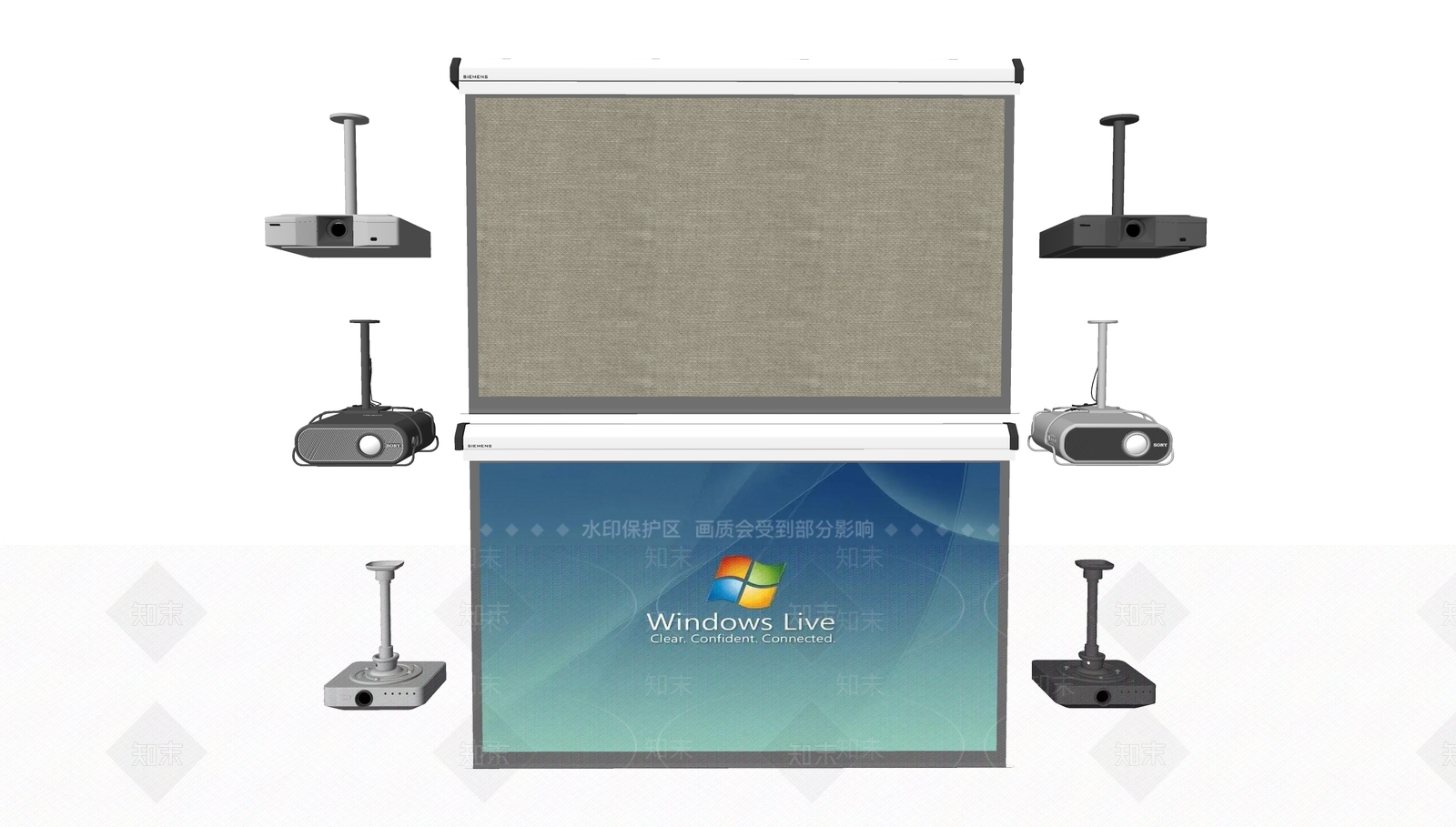 现代投影幕布SU模型下载【ID:1110484397】