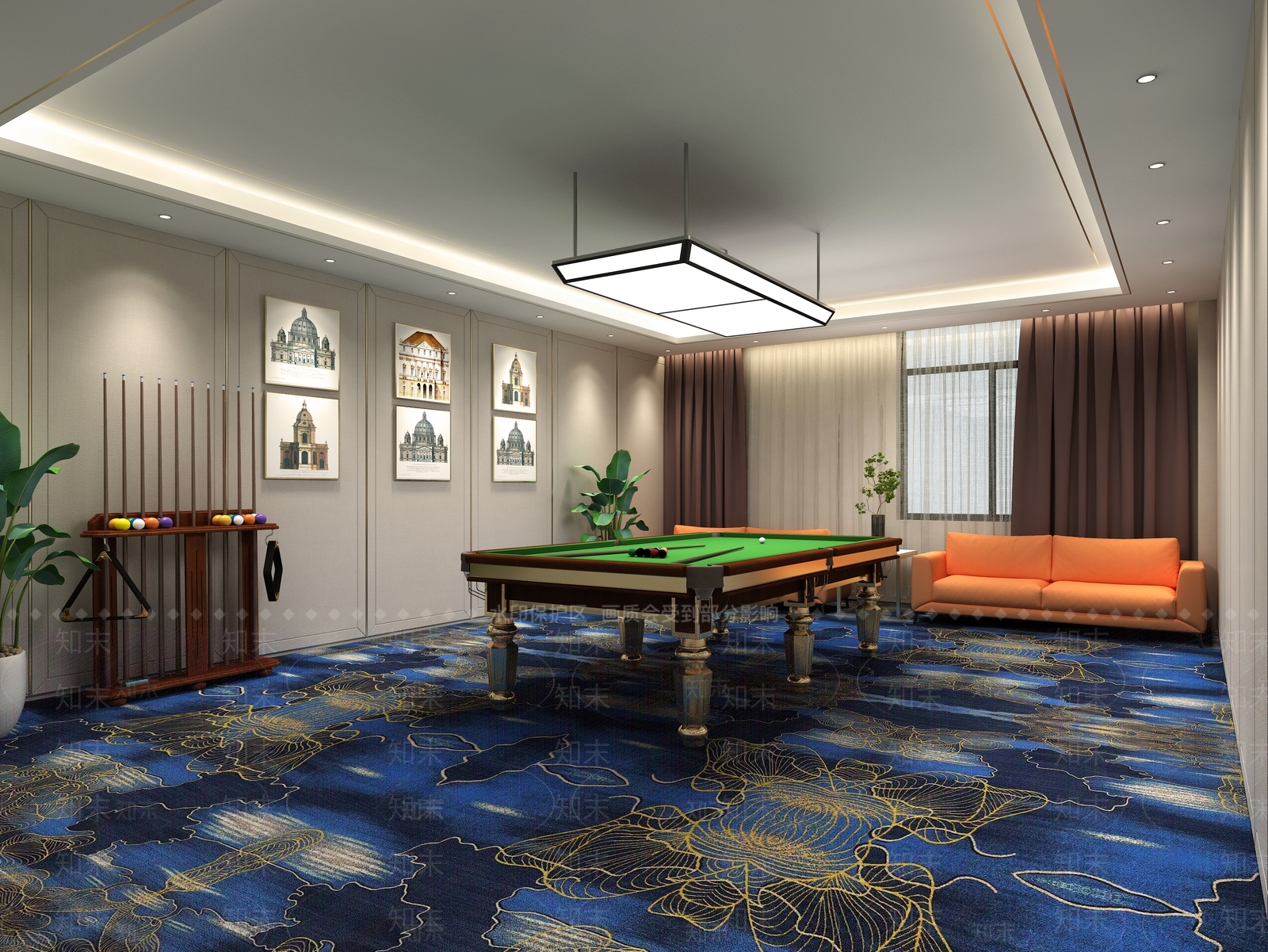 现代台球室3D模型下载【ID:1110486523】