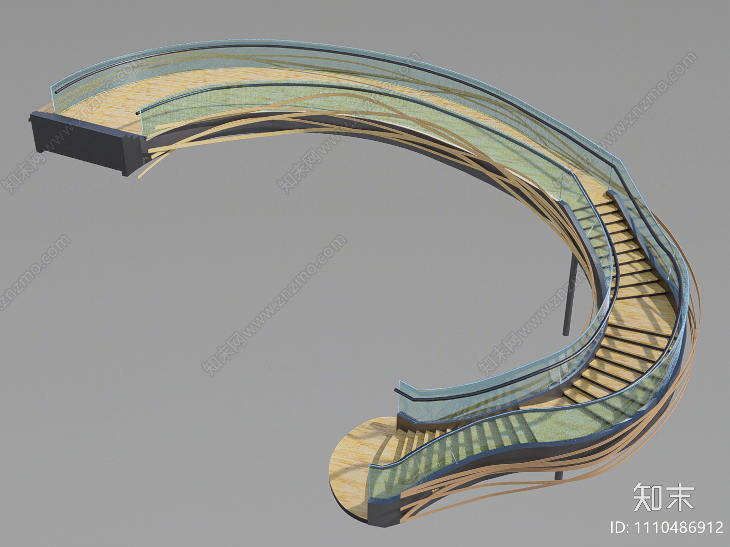 现代旋转楼梯SU模型下载【ID:1110486912】