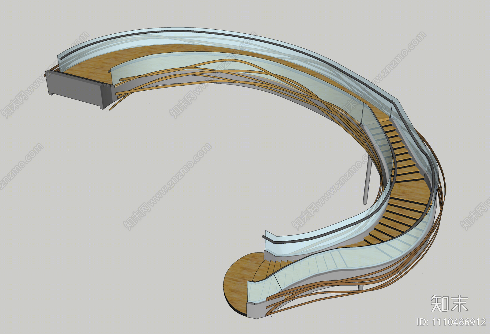 现代旋转楼梯SU模型下载【ID:1110486912】