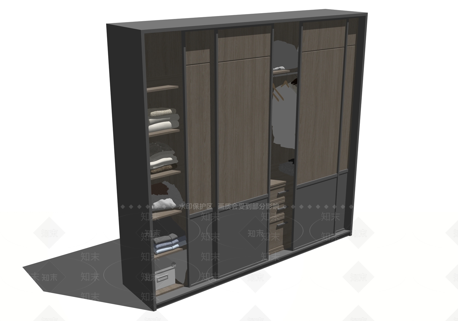 现代服装柜SU模型下载【ID:1110487885】