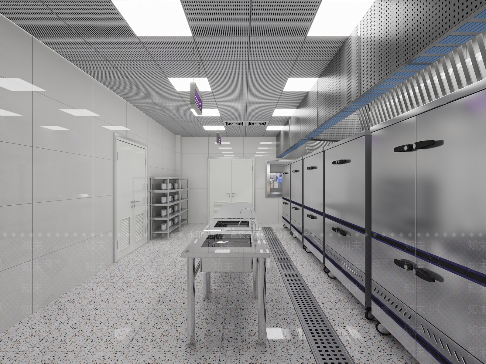 现代酒店后厨3D模型下载【ID:1110489843】