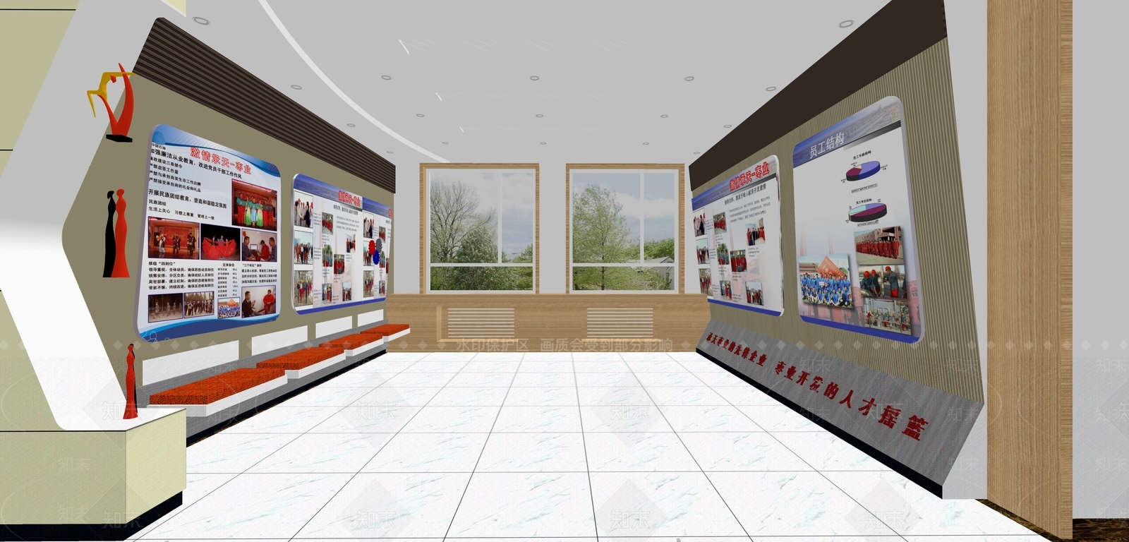 现代党建展厅SU模型下载【ID:1110497873】