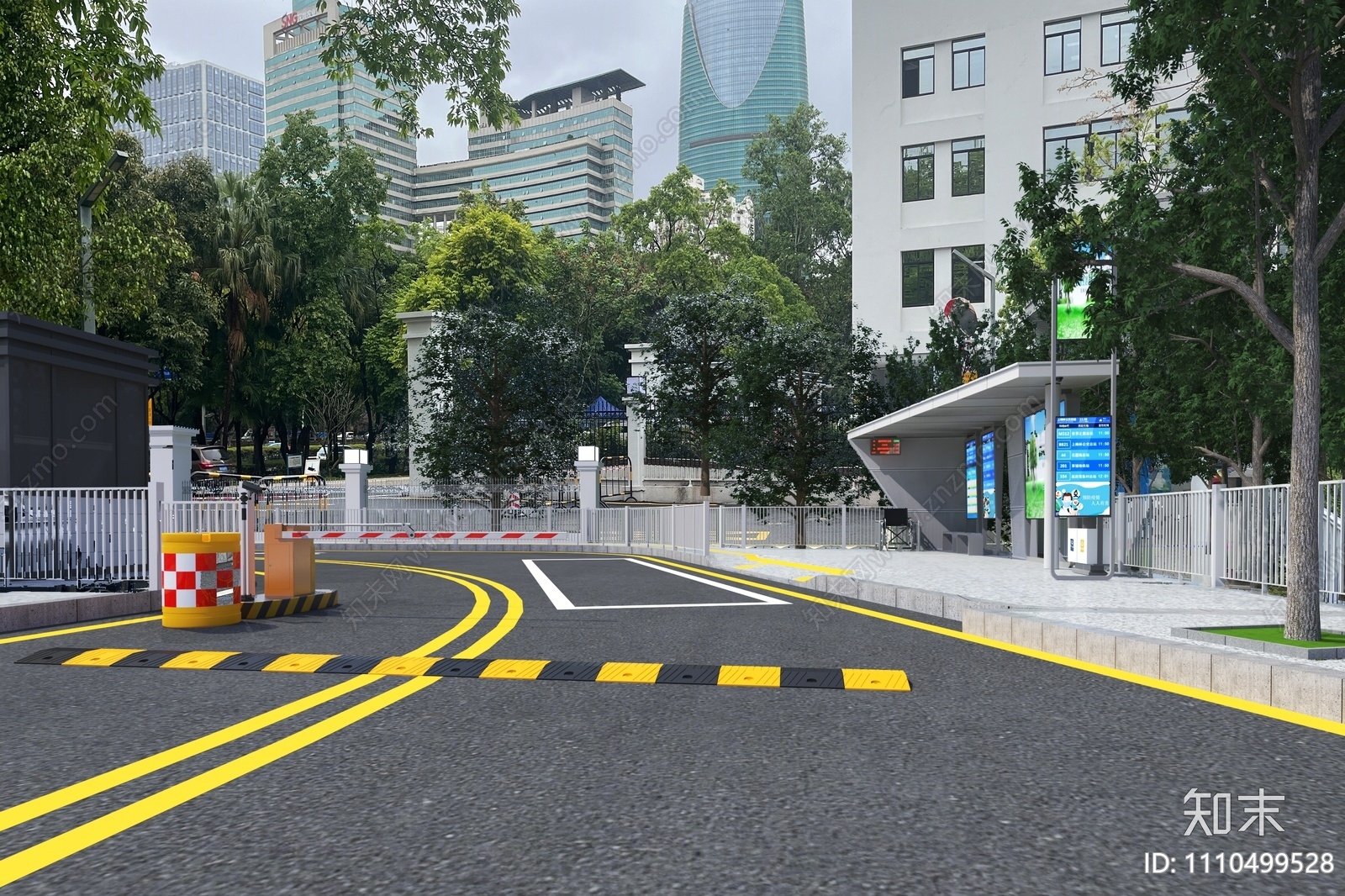 现代道路设施3D模型下载【ID:1110499528】