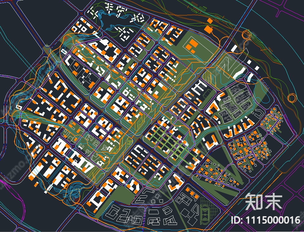 绍兴市上虞科创岛规划设计cad施工图下载【ID:1115000016】