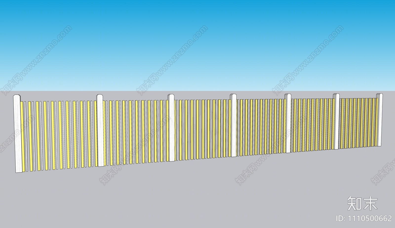现代护栏SU模型下载【ID:1110500662】