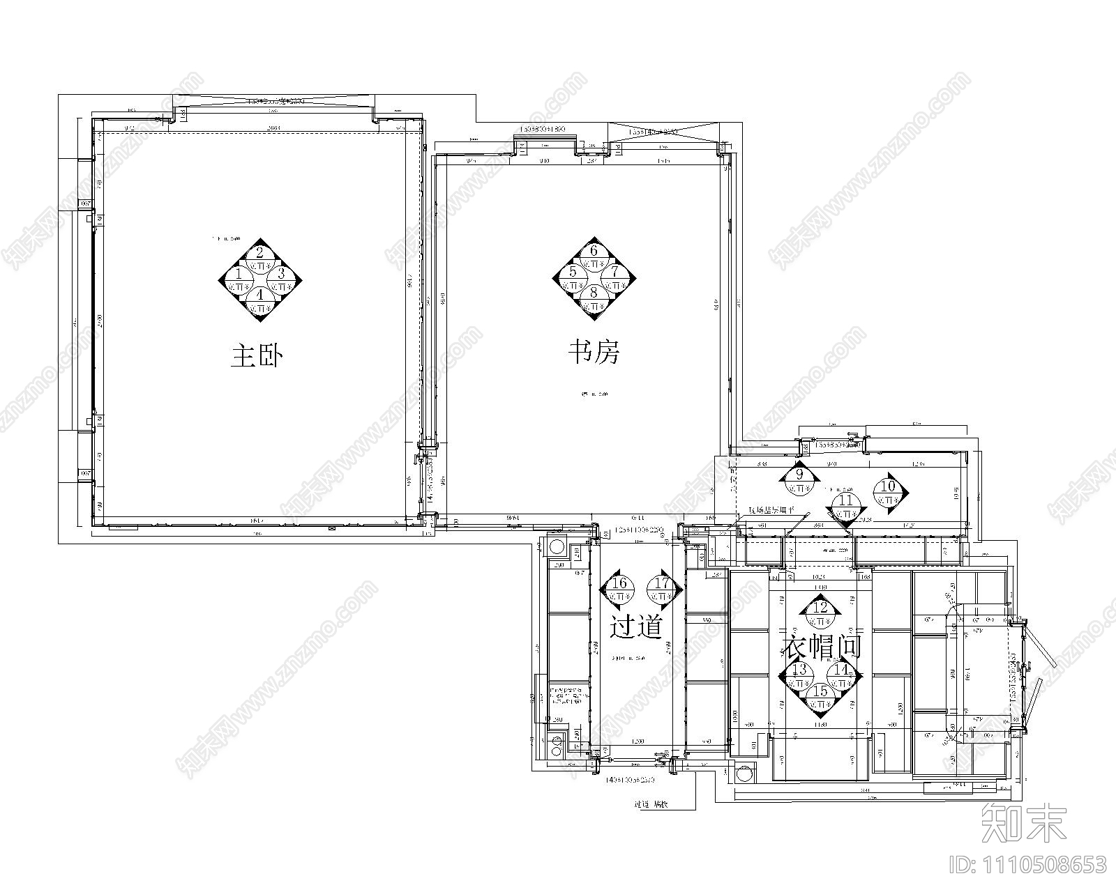 爵士名邸别墅全房原木定制cad施工图下载【ID:1110508653】