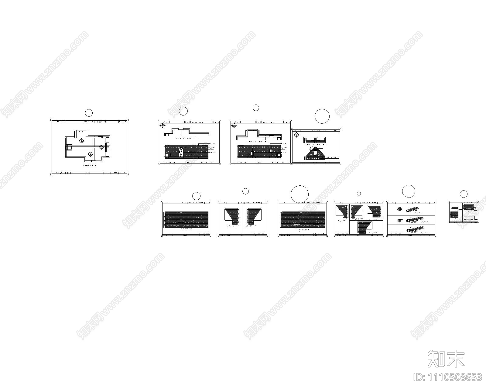 爵士名邸别墅全房原木定制cad施工图下载【ID:1110508653】