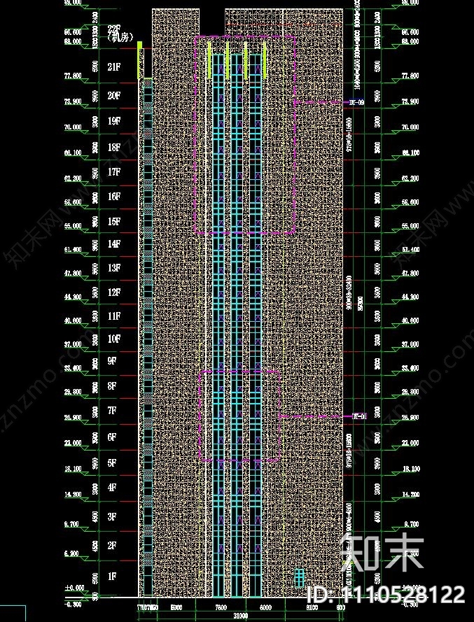 企业办公大楼建筑立面施工图cad施工图下载【ID:1110528122】