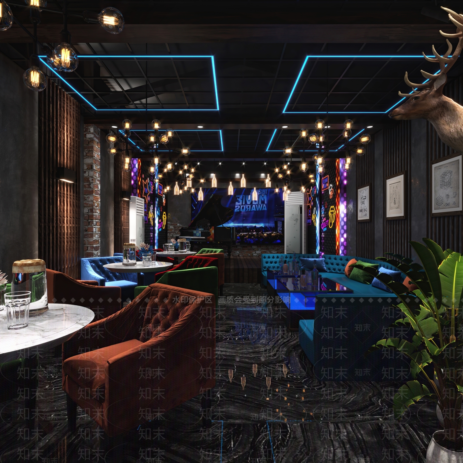 工业风酒吧3D模型下载【ID:1110528593】