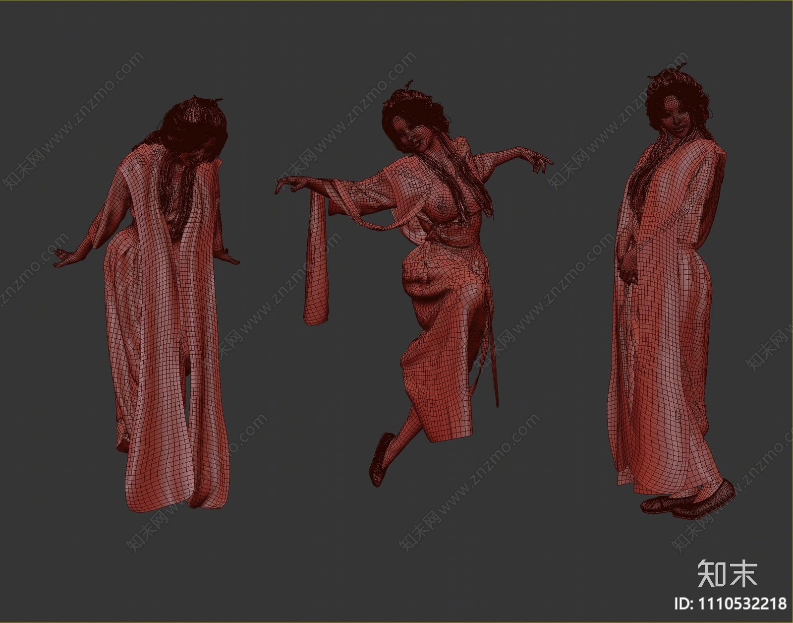 新中式汉服仙女3D模型下载【ID:1110532218】