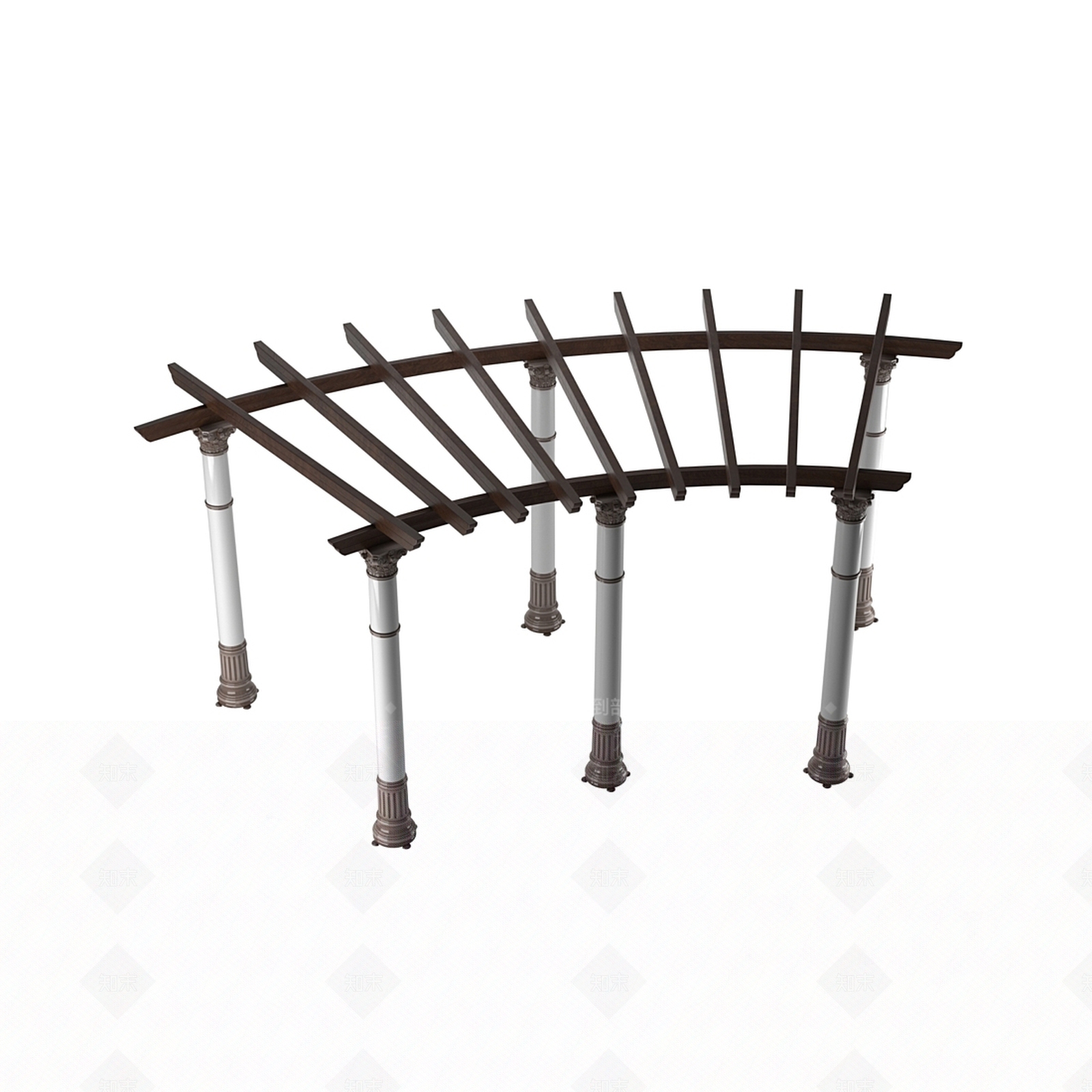 简欧园艺廊架3D模型下载【ID:1110535613】