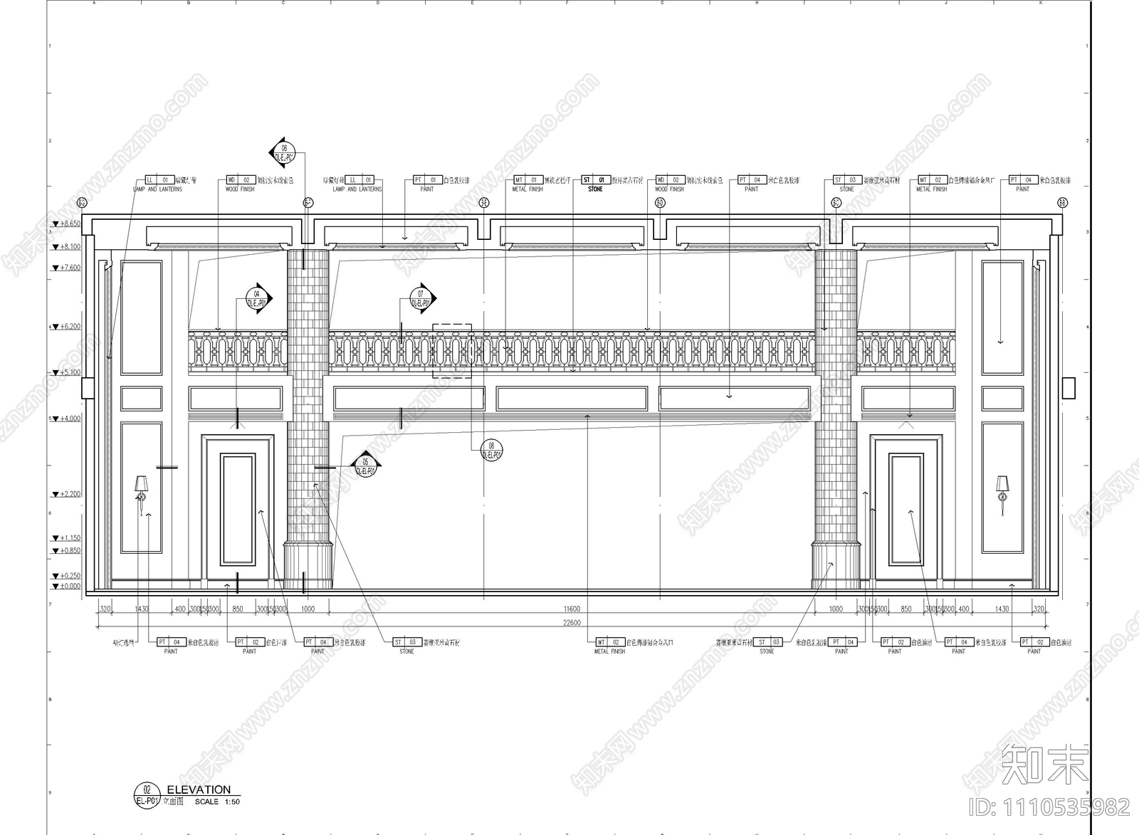 2000㎡销售中心CAD施工图cad施工图下载【ID:1110535982】