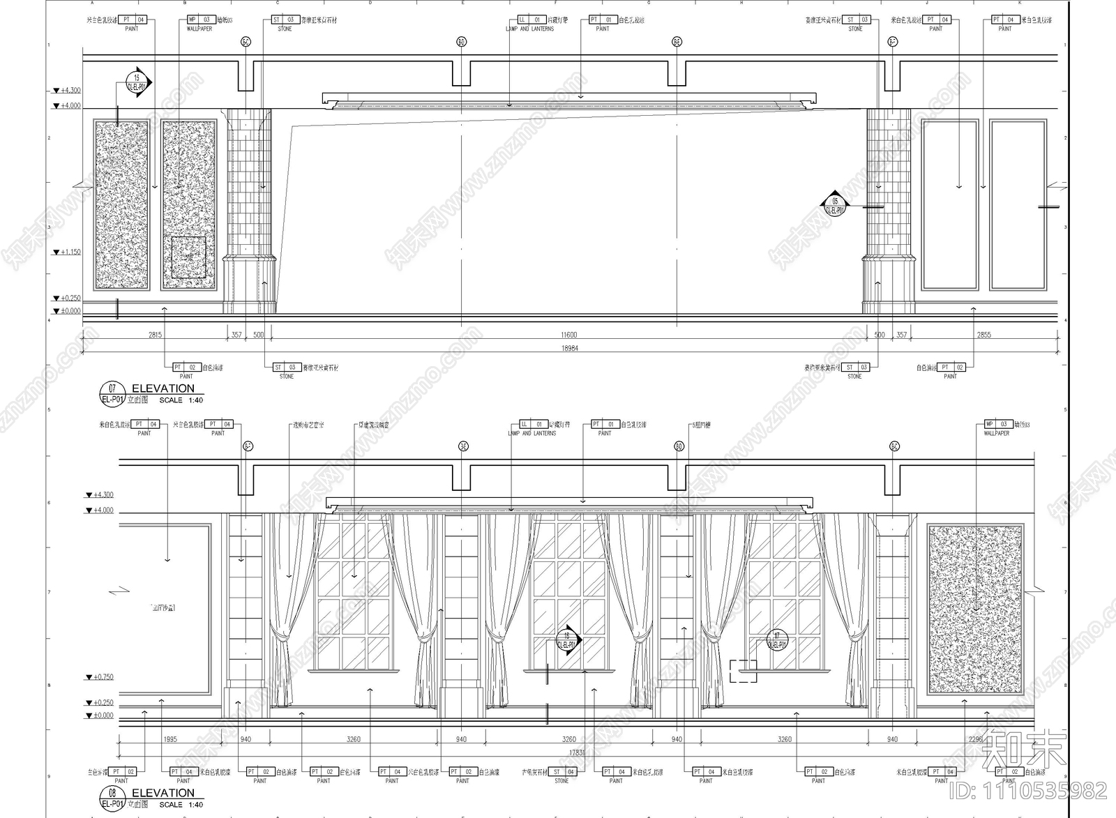 2000㎡销售中心CAD施工图cad施工图下载【ID:1110535982】