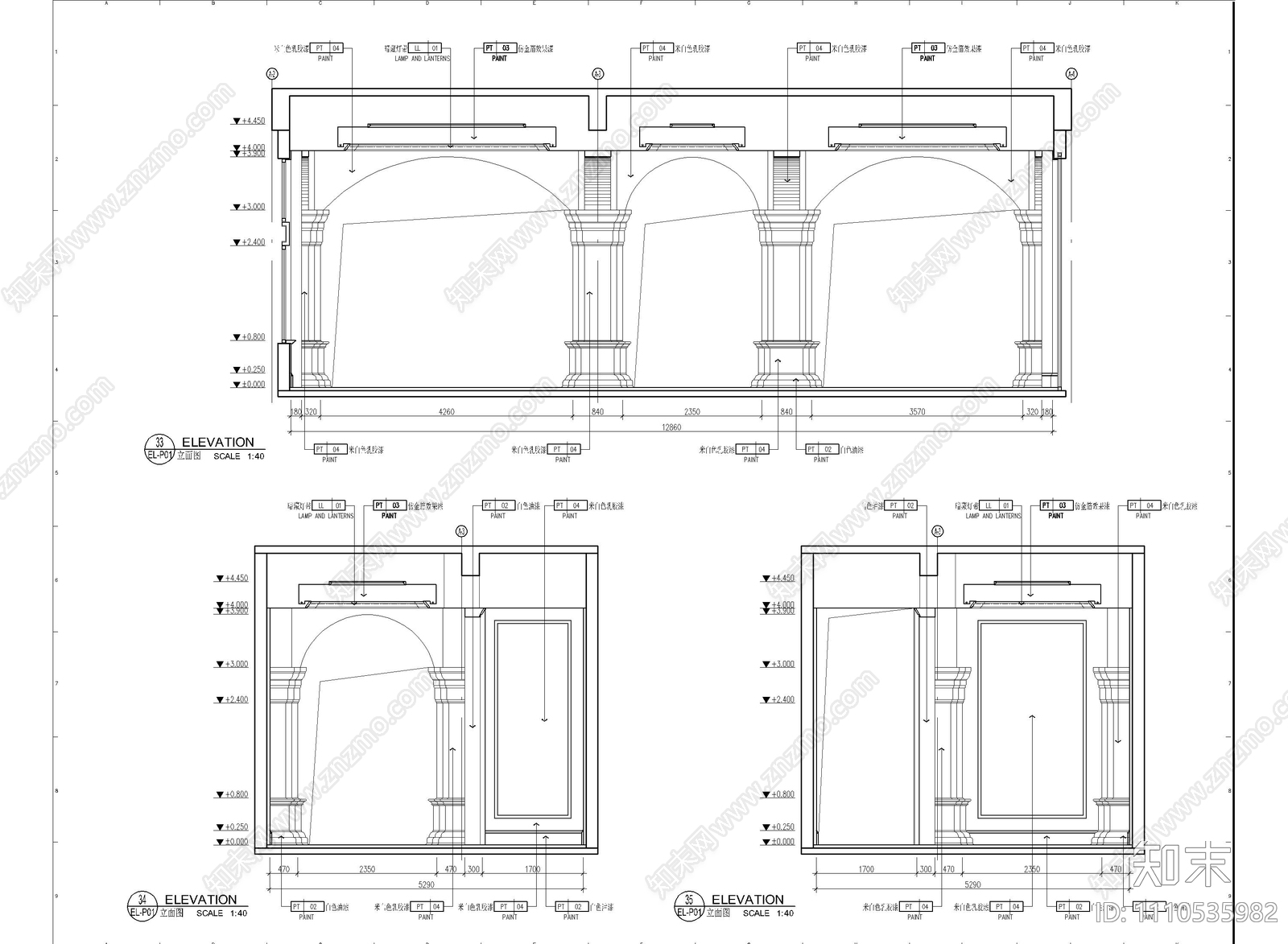 2000㎡销售中心CAD施工图cad施工图下载【ID:1110535982】