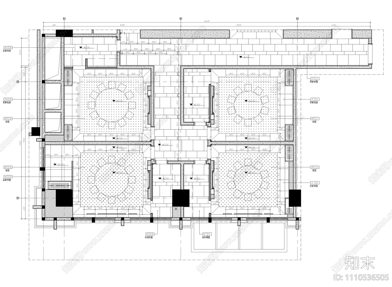 中餐厅包房CAD施工图cad施工图下载【ID:1110536505】