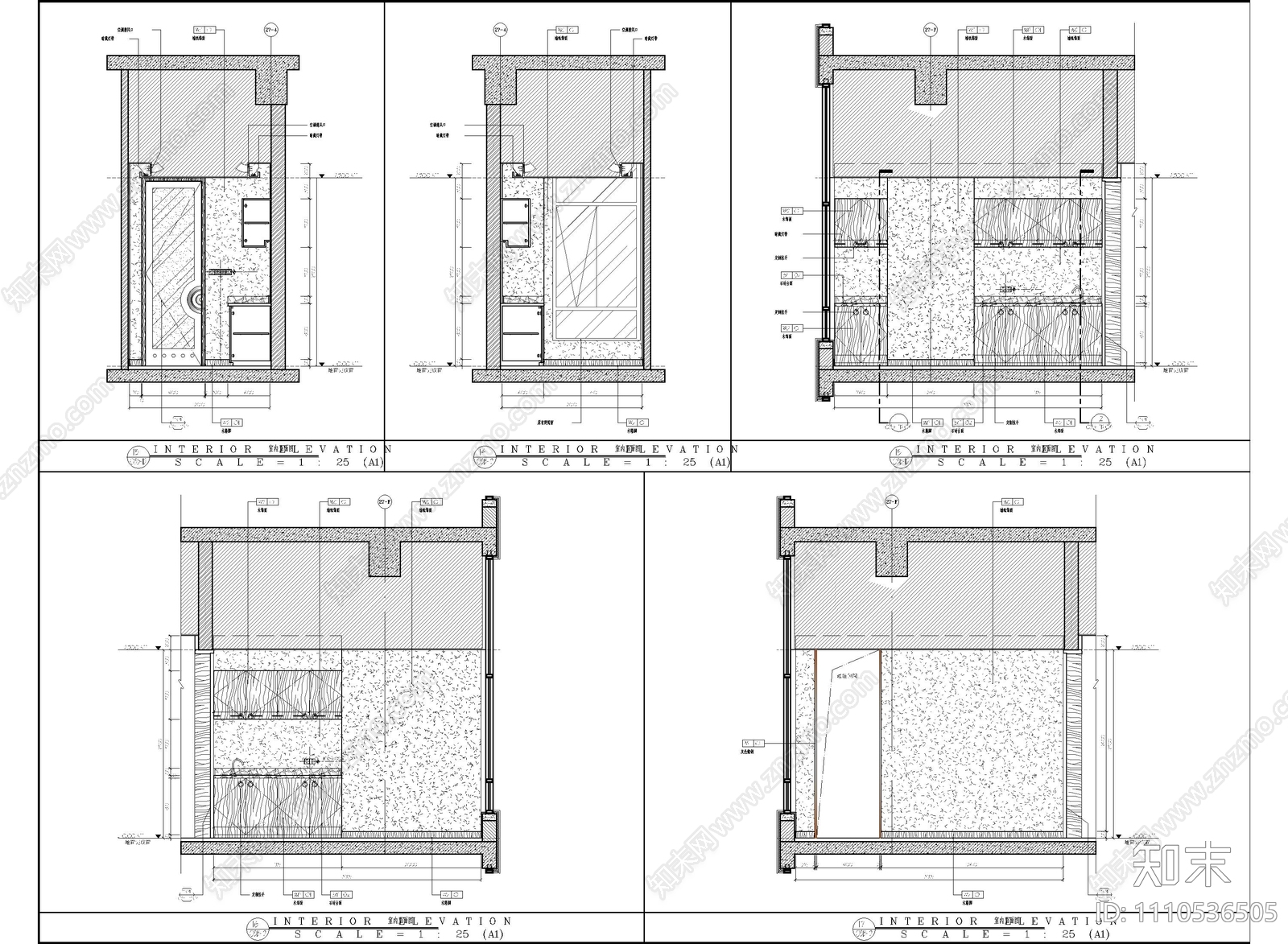 中餐厅包房CAD施工图cad施工图下载【ID:1110536505】