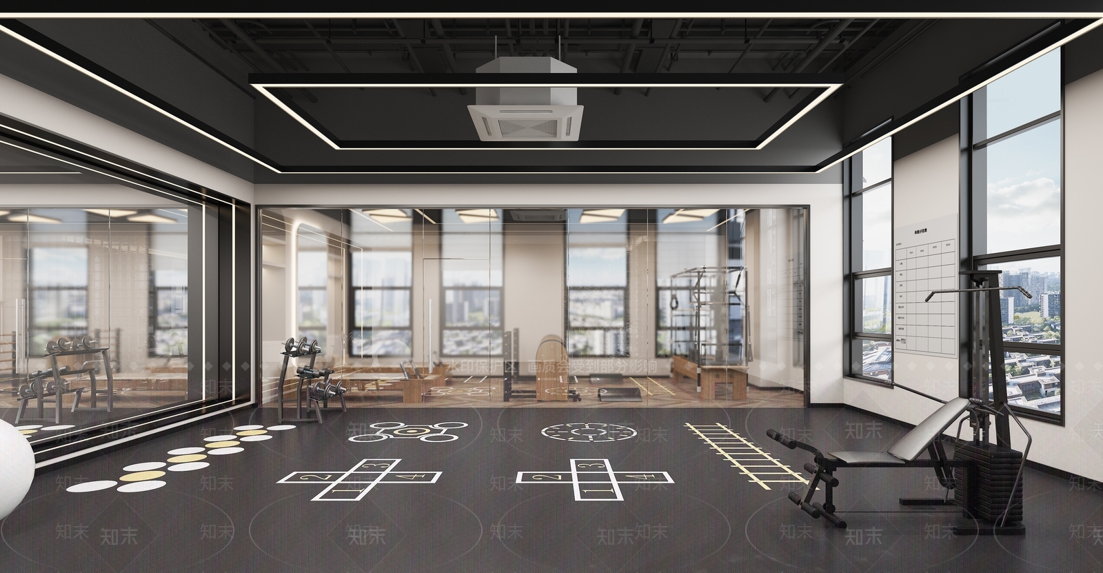 现代瑜伽室3D模型下载【ID:1110545071】