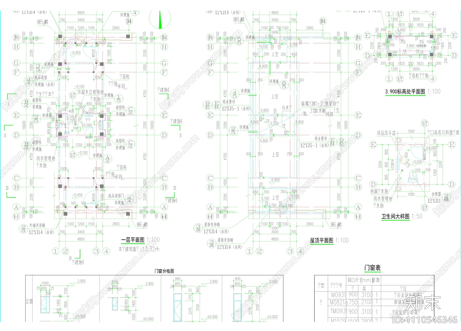 新中式大门建筑结构施工图下载【ID:1110546346】