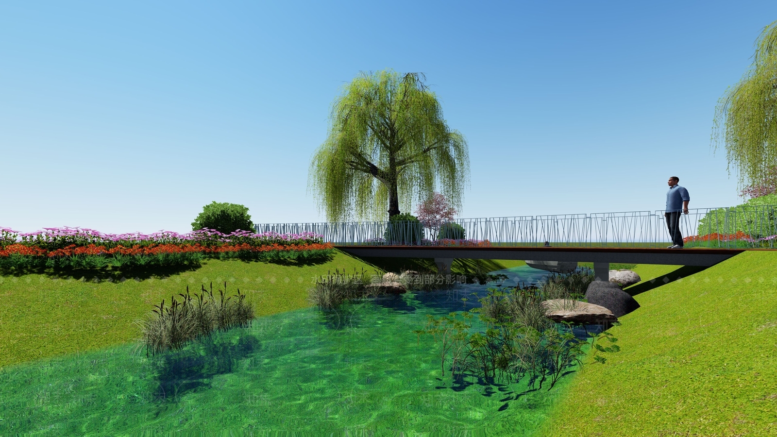 现代景观桥SU模型下载【ID:1110547475】