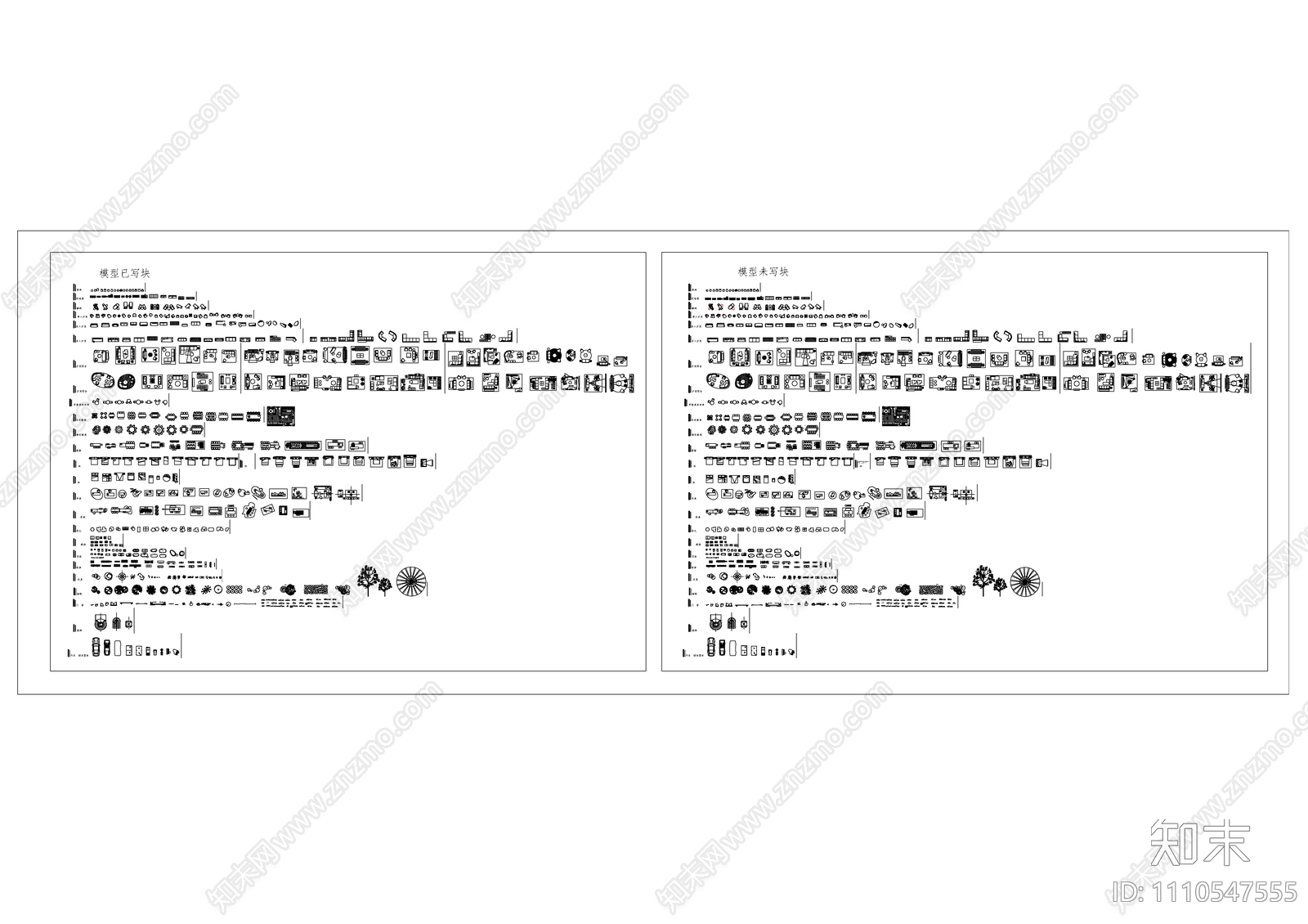 CAD室内图库cad施工图下载【ID:1110547555】