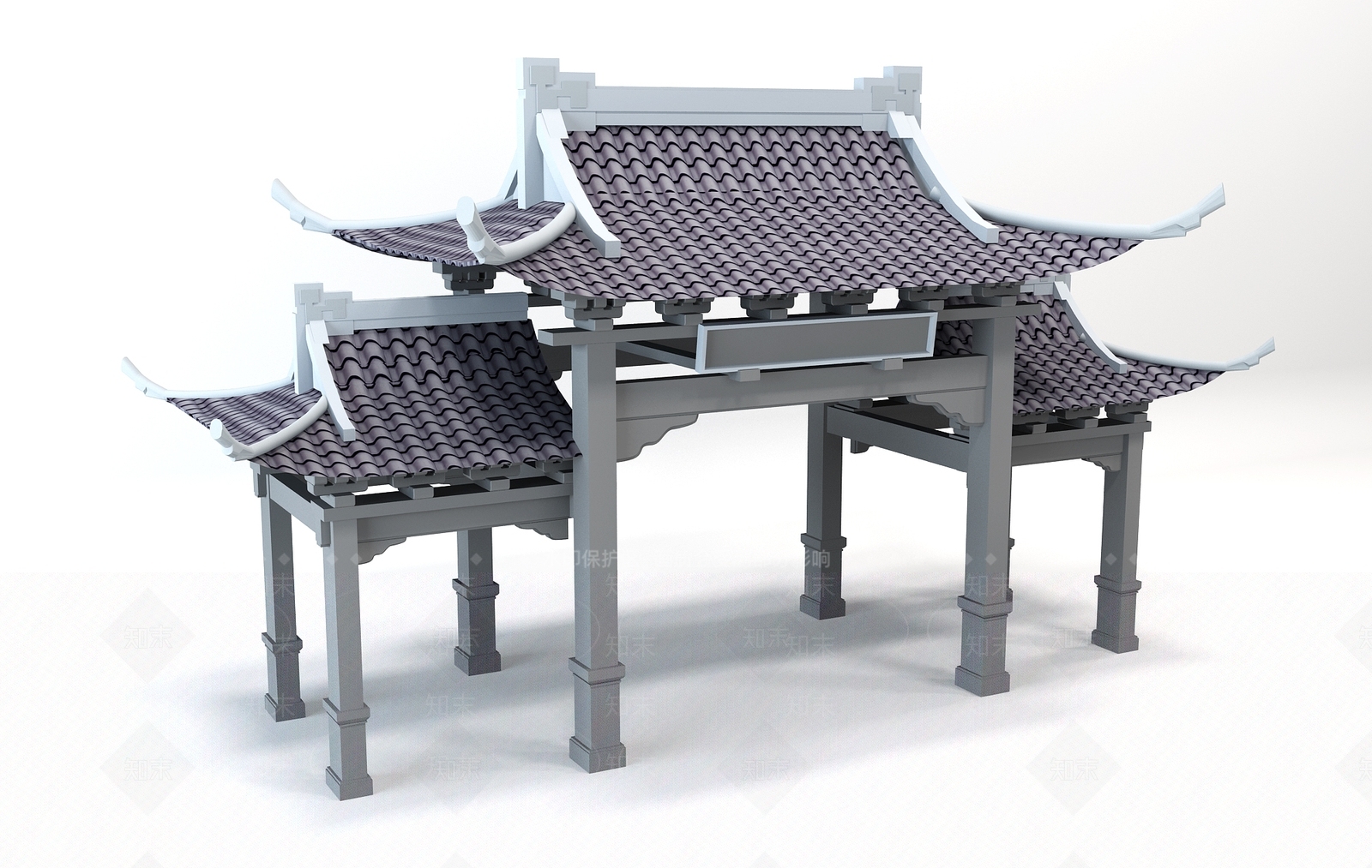 中式牌坊牌楼3D模型下载【ID:1110569740】