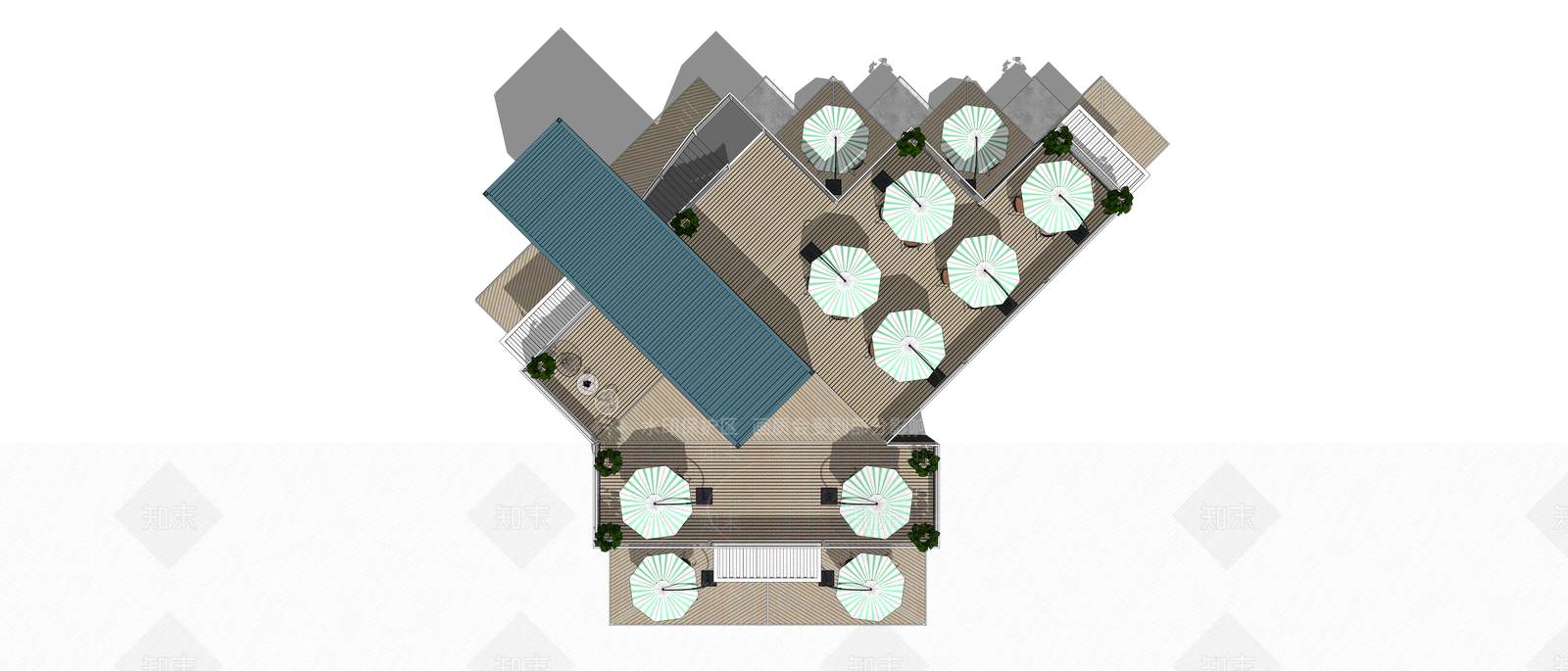现代集装箱建筑SU模型下载【ID:1110557623】