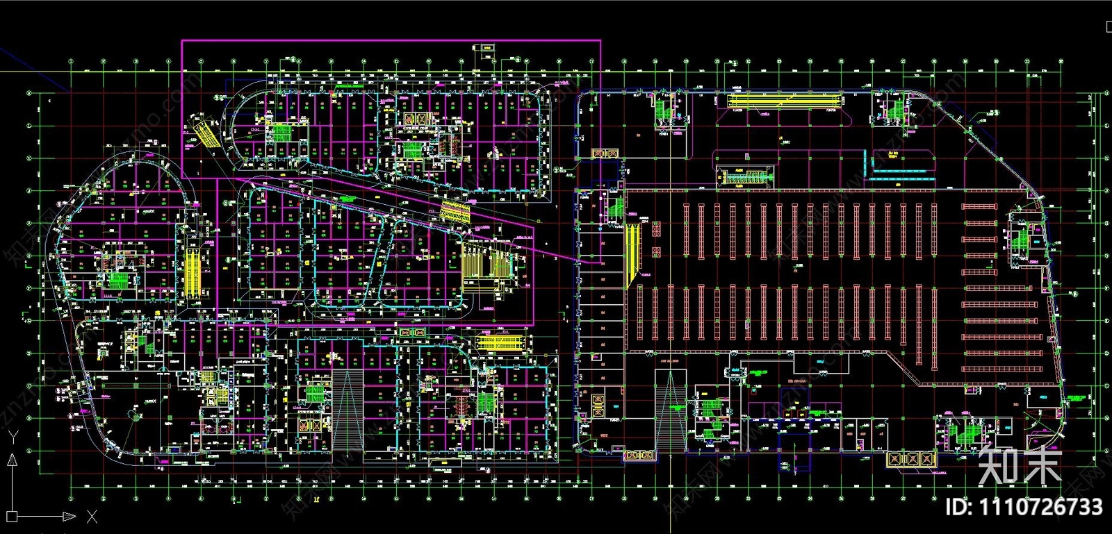 亿达商业综合体建筑规划设计cad施工图下载【ID:1110726733】