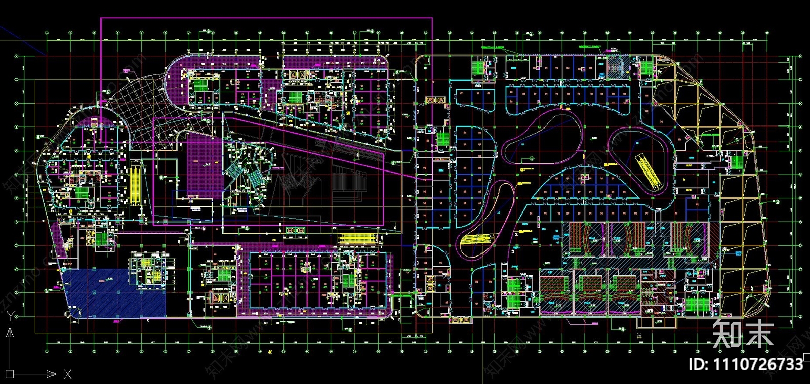 亿达商业综合体建筑规划设计cad施工图下载【ID:1110726733】