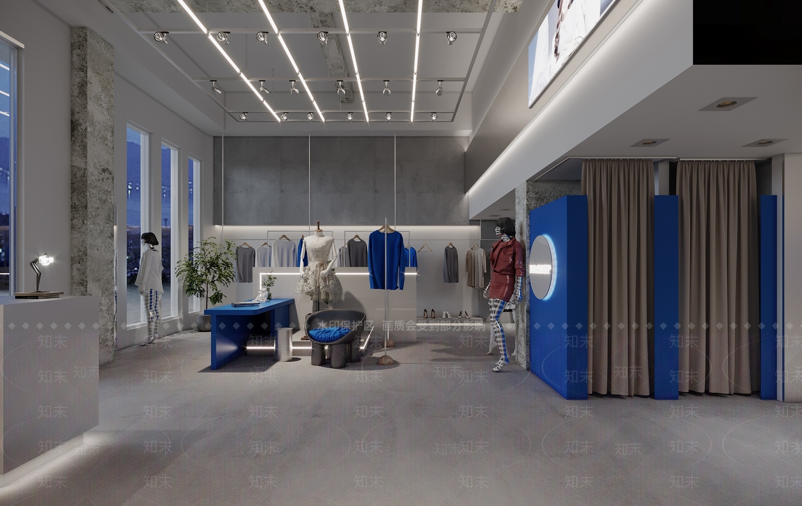 现代服装鞋店3D模型下载【ID:1110567083】