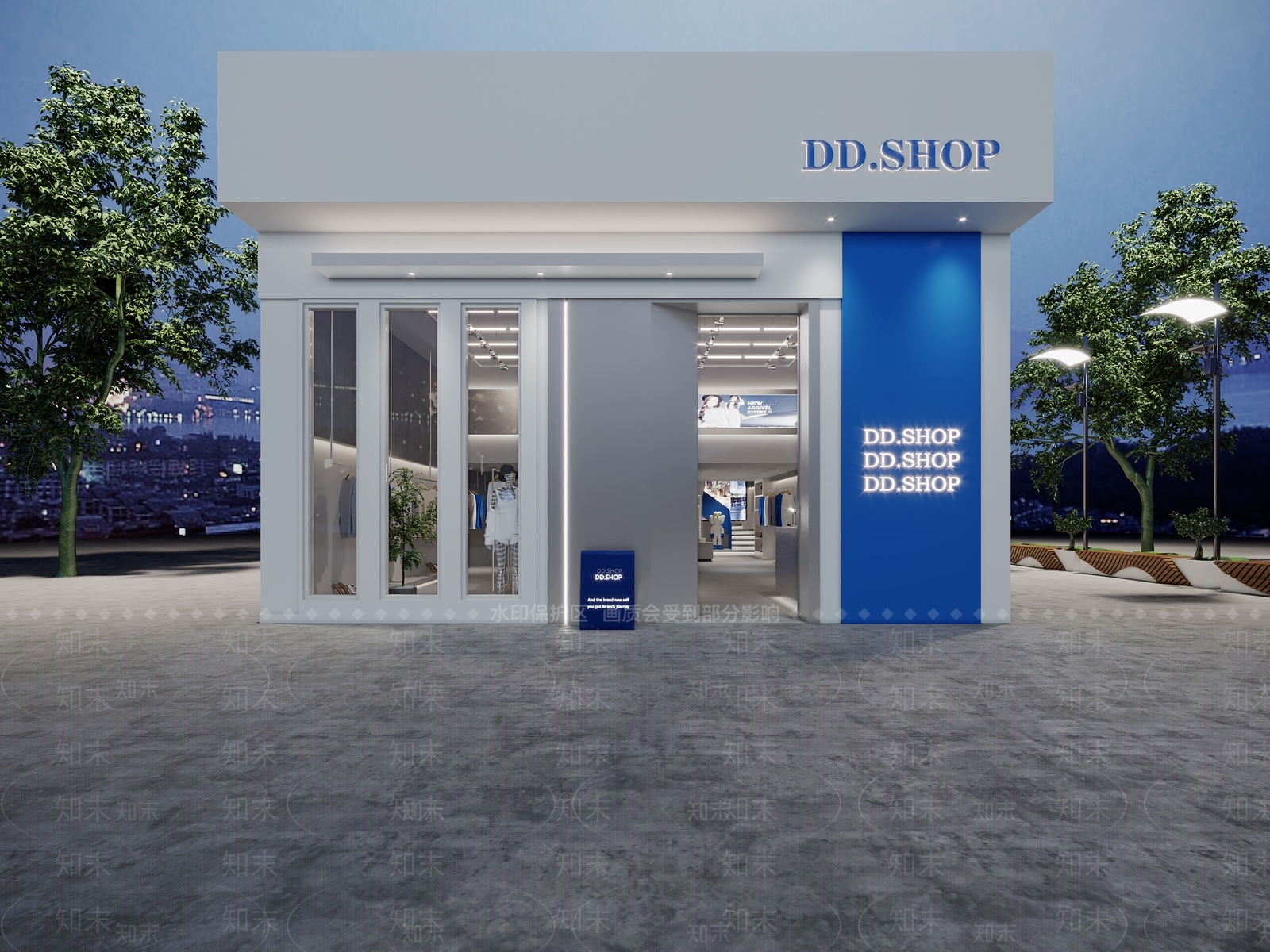 现代服装鞋店3D模型下载【ID:1110567083】
