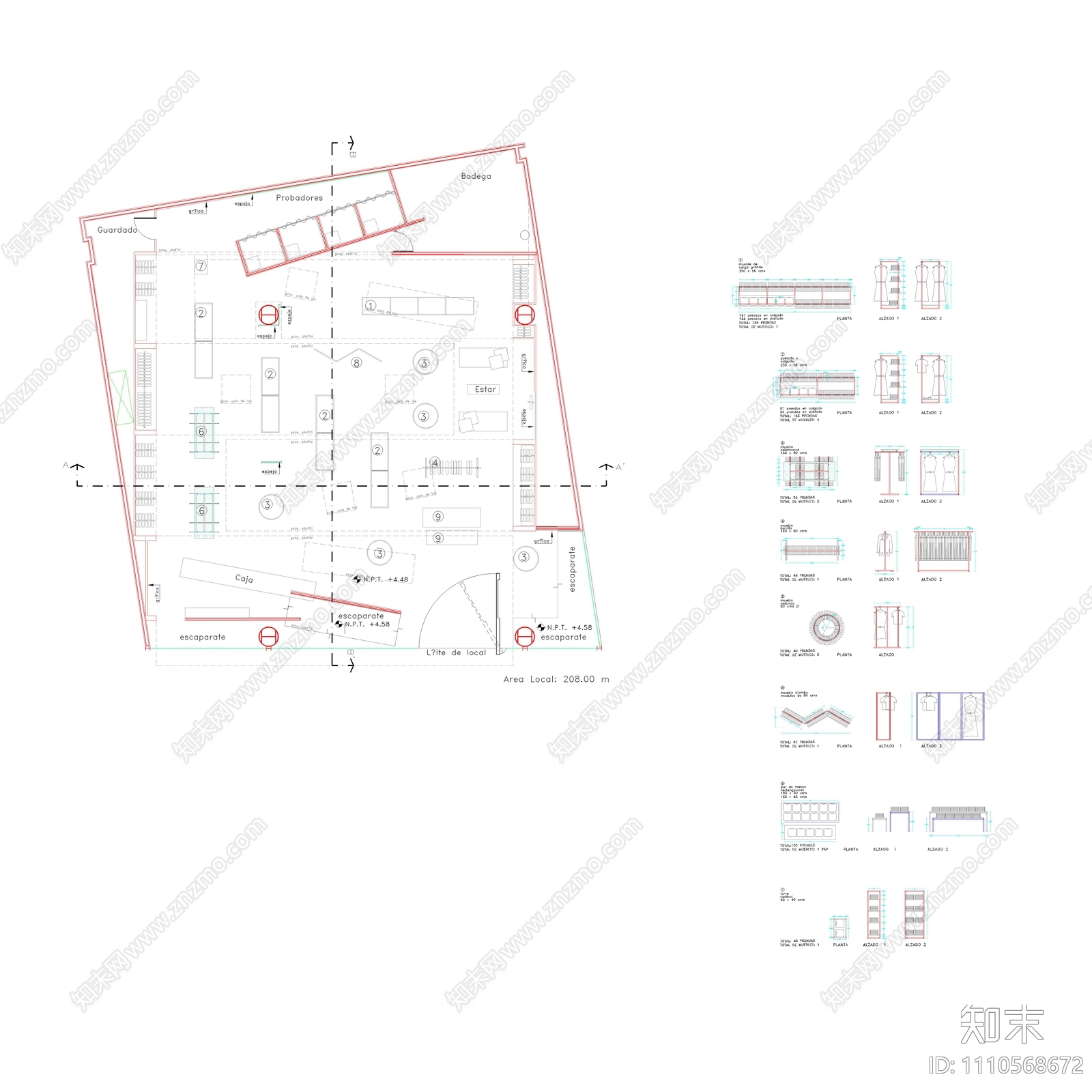 服装店CADcad施工图下载【ID:1110568672】
