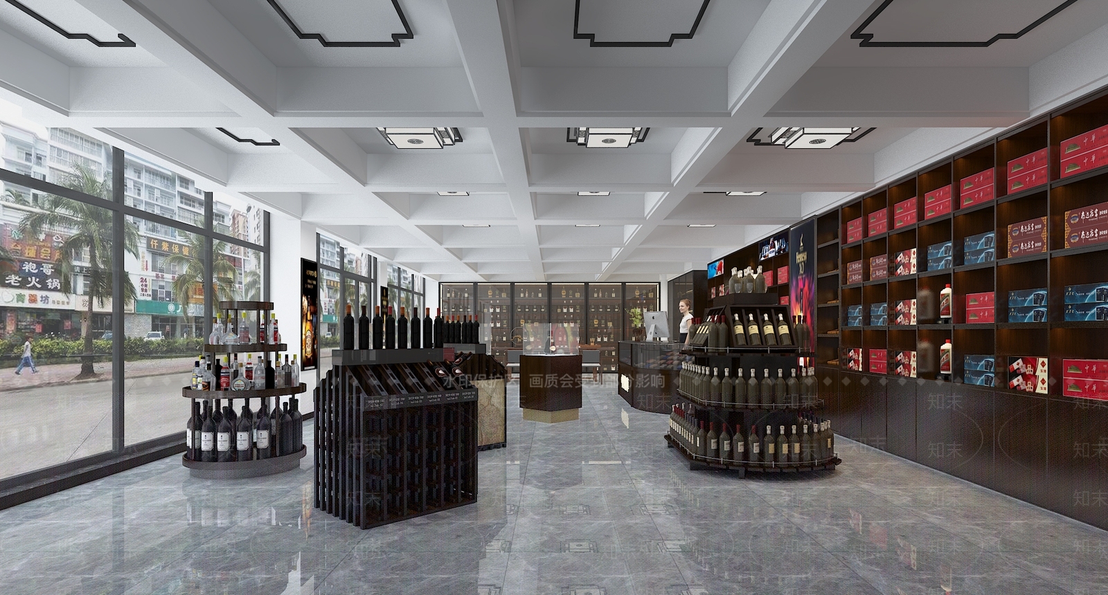 新中式烟酒店3D模型下载【ID:1110575544】