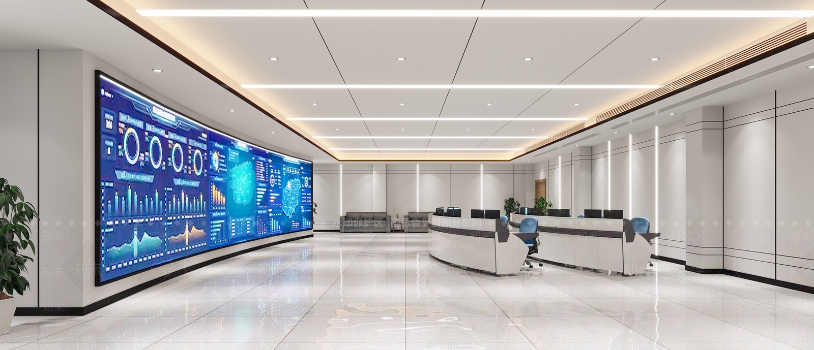 现代指挥控制大厅3D模型下载【ID:1110575423】