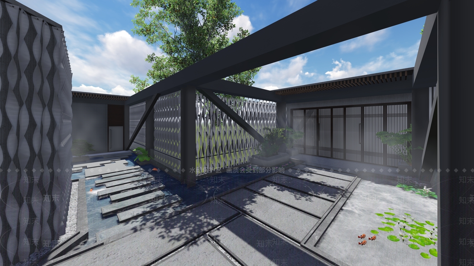现代售楼处建筑SU模型下载【ID:1110577084】