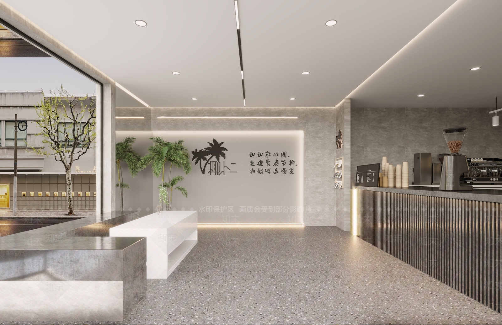现代奶茶店3D模型下载【ID:1110580062】