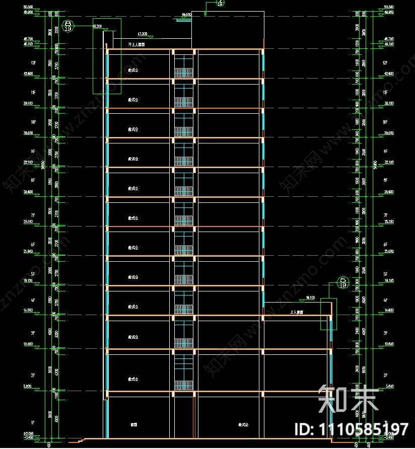 综合楼建筑设计cad施工图下载【ID:1110585197】