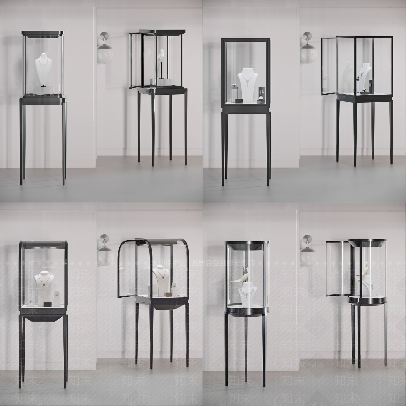 现代珠宝展示架3D模型下载【ID:1110587308】