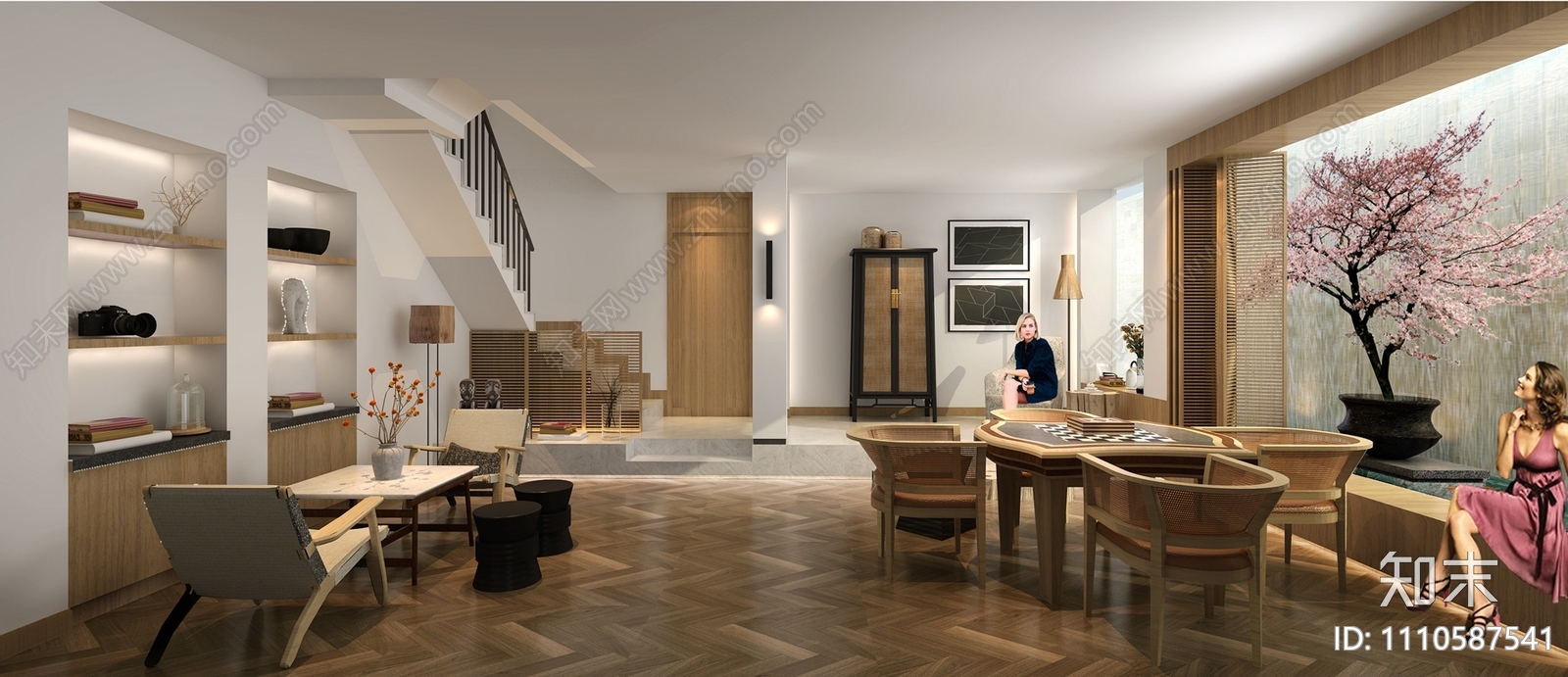 龙湖小院青城新中式样板间施工图下载【ID:1110587541】