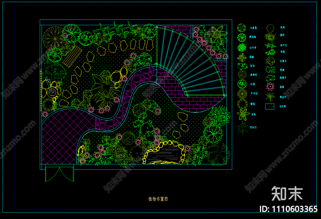 三套花园庭院景观绿化组图施工图下载【ID:1110603365】