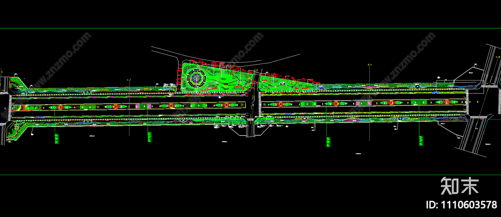 道路绿化CADcad施工图下载【ID:1110603578】