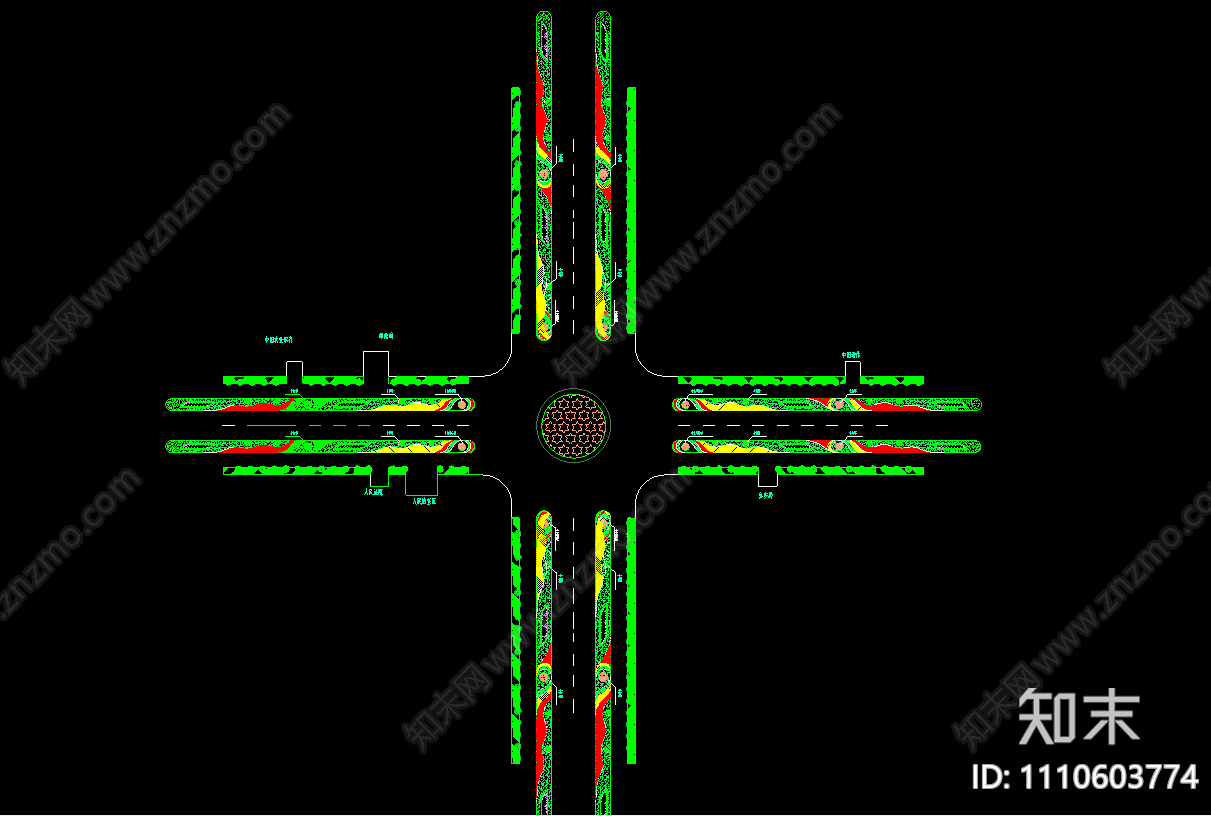 道路绿化景观设计CAD施工图下载【ID:1110603774】