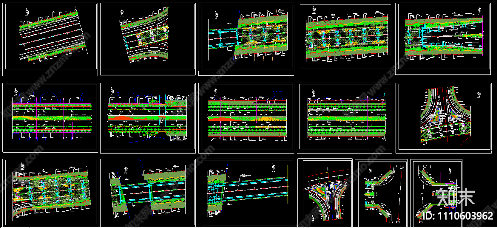 道路绿化CAD施工图下载【ID:1110603962】