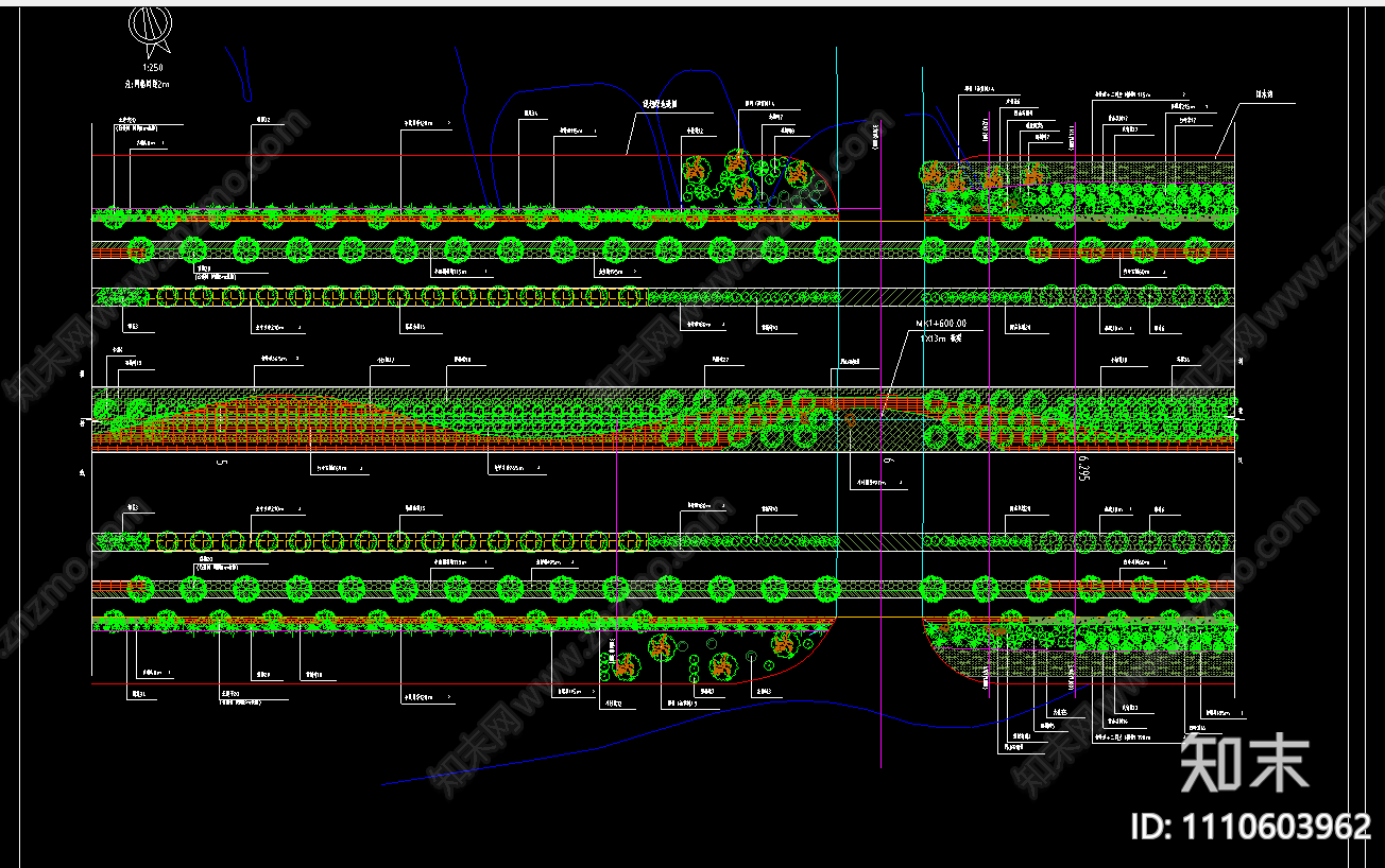 道路绿化CAD施工图下载【ID:1110603962】