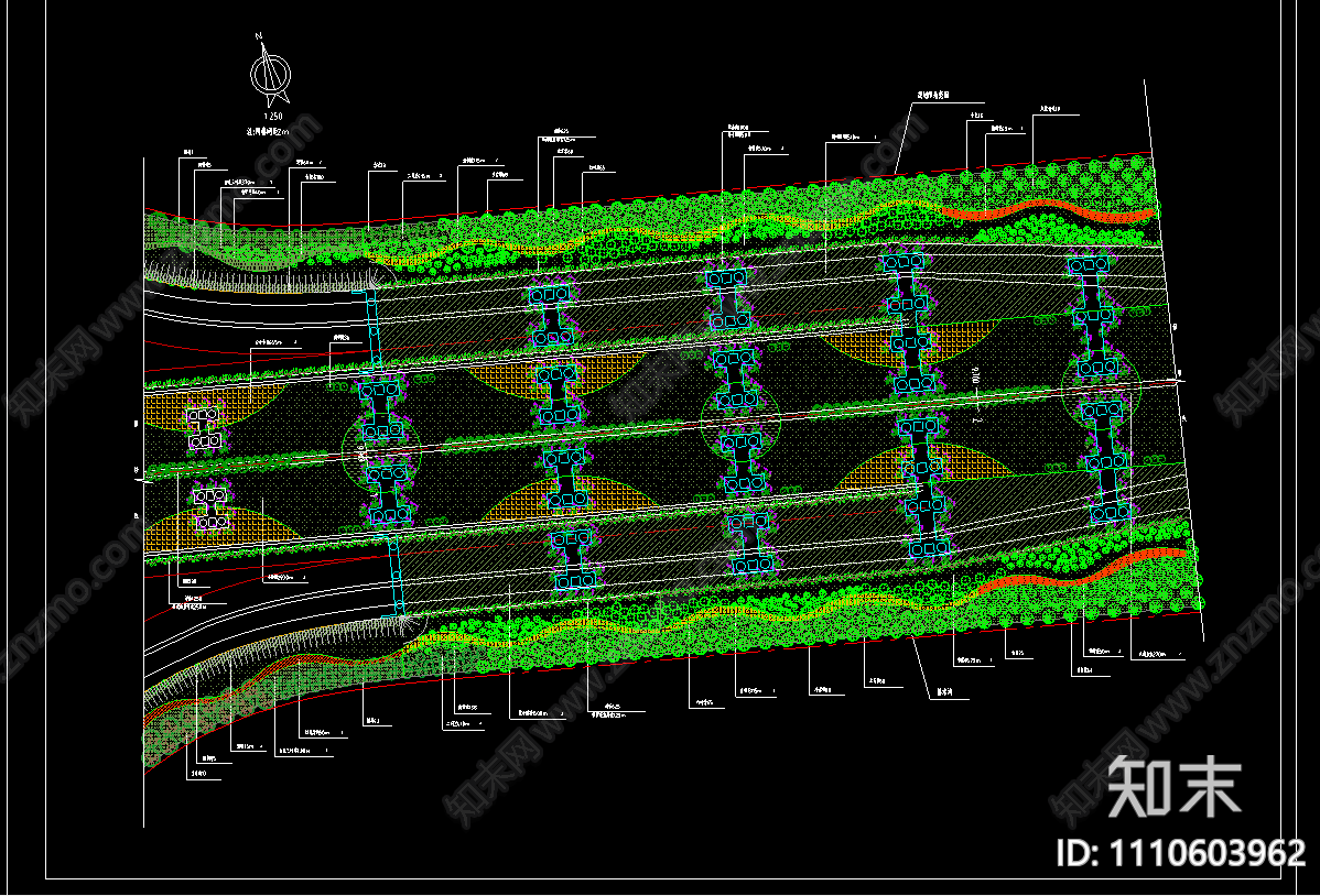 道路绿化CAD施工图下载【ID:1110603962】