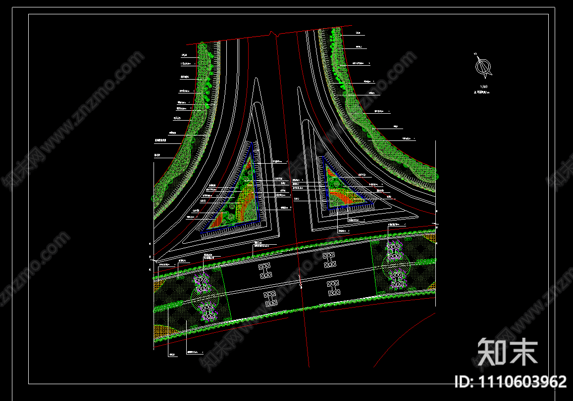 道路绿化CAD施工图下载【ID:1110603962】