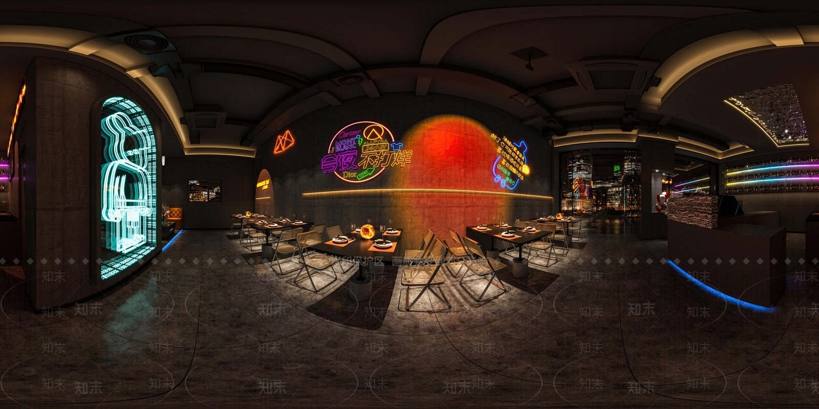 工业风落日灯清吧3D模型下载【ID:1110607725】