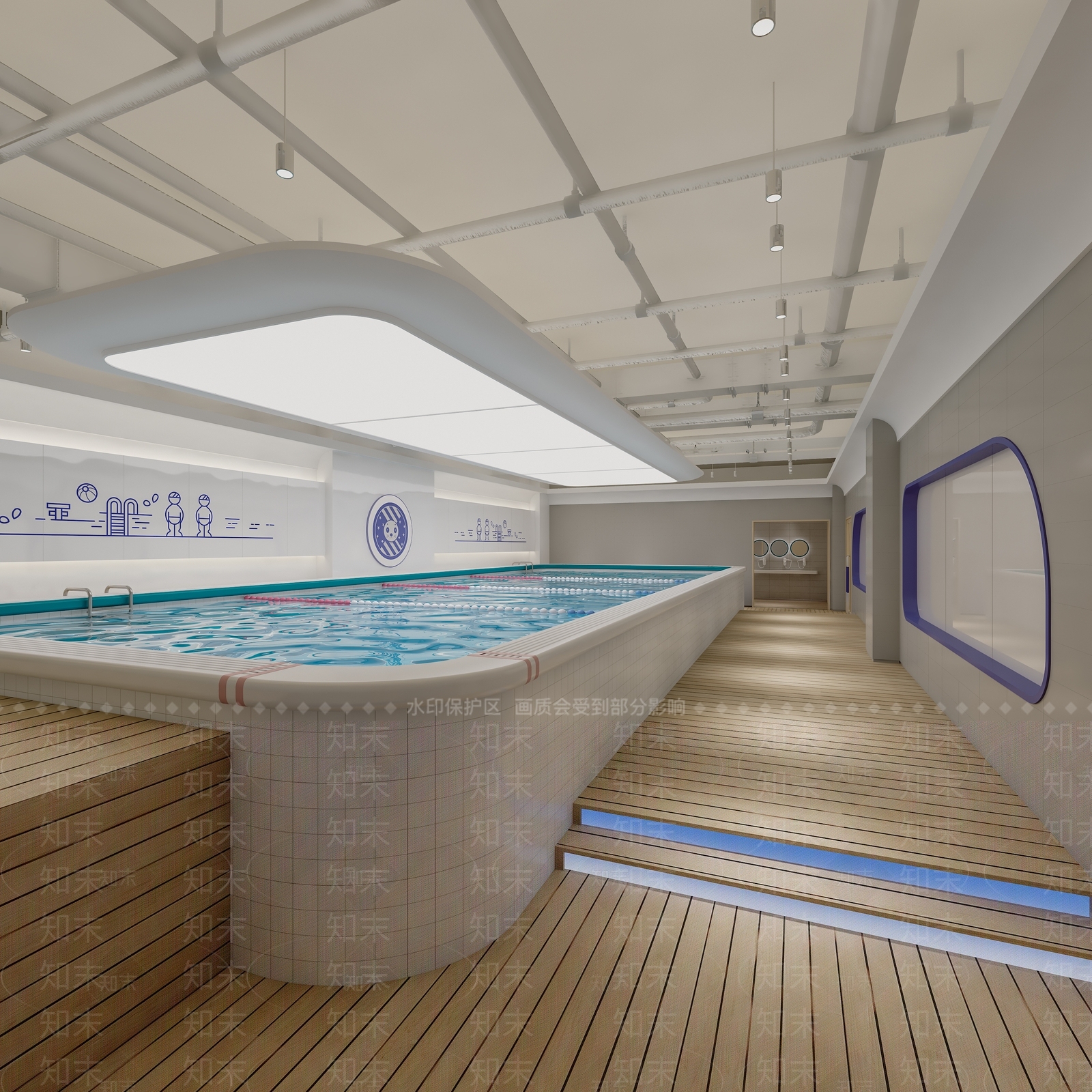 现代儿童游泳馆3D模型下载【ID:1110612742】