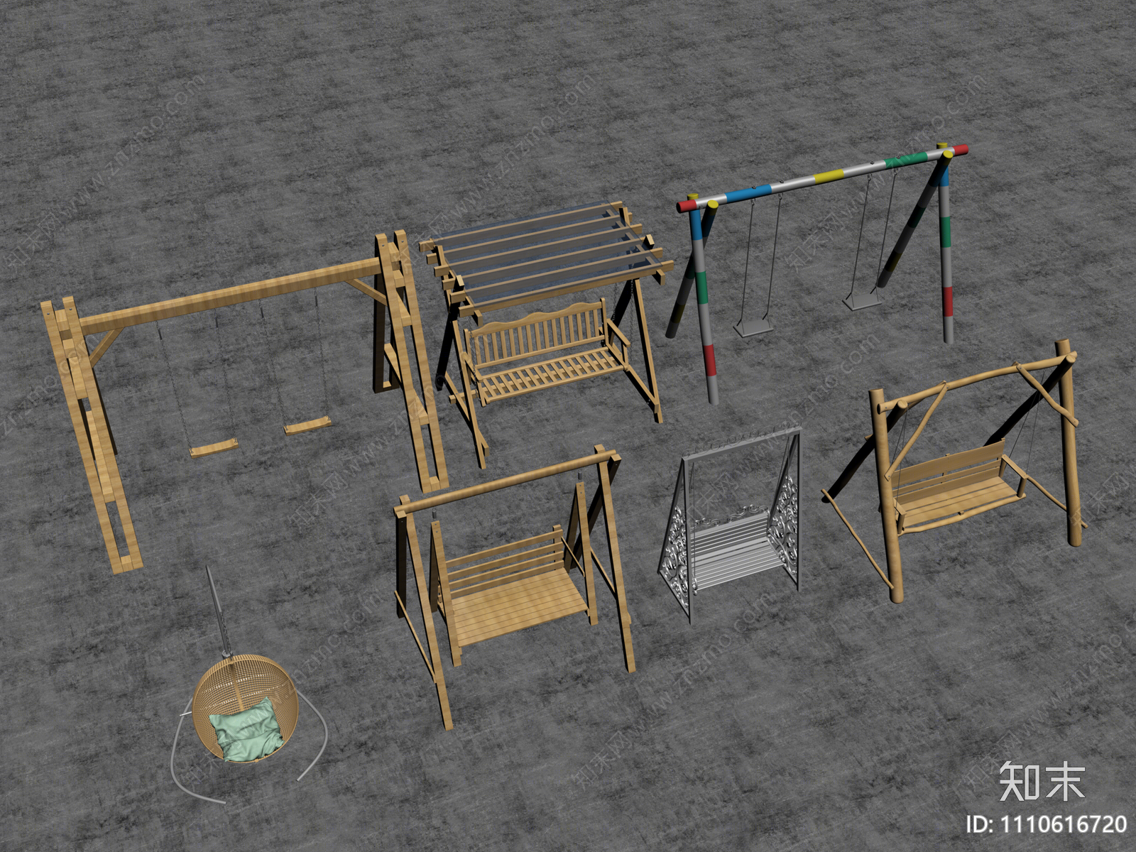 现代户外秋千SU模型下载【ID:1110616720】