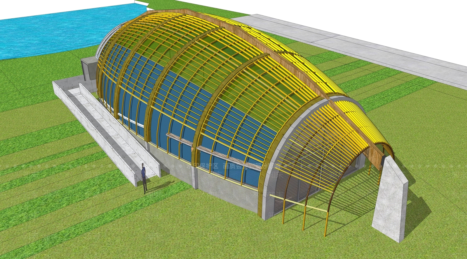 现代农业建筑SU模型下载【ID:1110619258】